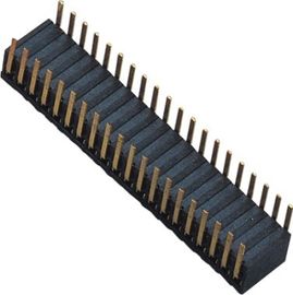 耐火性の倍の列の女性R/A PA9Tの黒1.27 MmのピッチのコネクターH=3.5 W=4.83 DIP=2.7