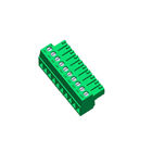 14P垂直線プラグイン可能なねじ込み端子のブロックの女性PA66緑ROHS