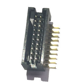 真鍮の金のフラッシュ90°のすくい箱ヘッダーのコネクター1.27*2.54mm 2*10P PA9T 30%GF UL94V-0